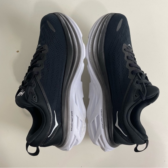 Hoka One One Bondi 8 Women’s Size 8.5B Black White Running Shoes Gym Sneakers - Picture 6 of 15